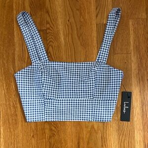 Lulu's Blue Crop Top size small NWT